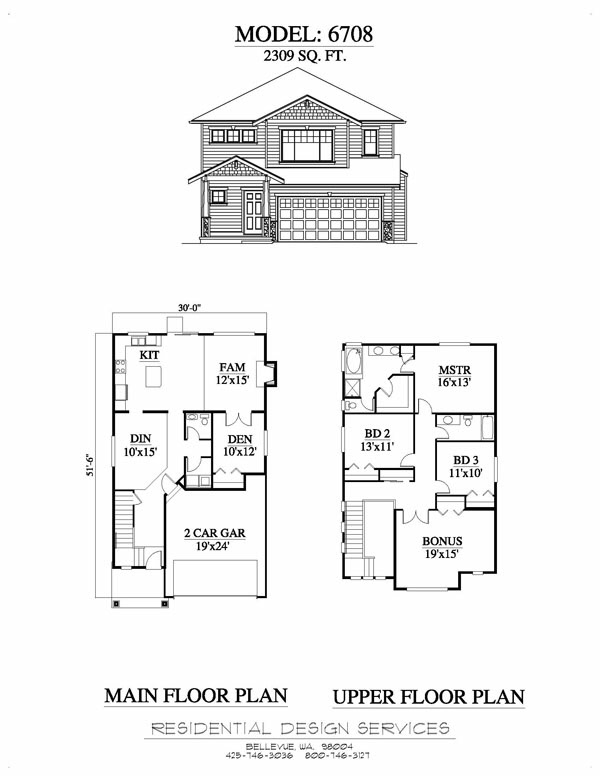 2 Story House Plans with Garage